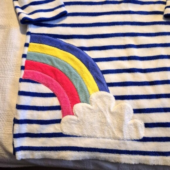 Mini Boden girls size 3-4 years towelling throw on hoodie, rainbow design EUC - Picture 2 of 5